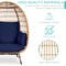 Best Choice Products Wicker Egg Chair Oversized Indoor Outdoor Patio Lounger w/ Steel Frame, 440lb Capacity